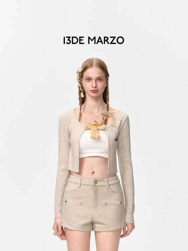 13DE MARZO 24FW 玩偶纽扣开衫