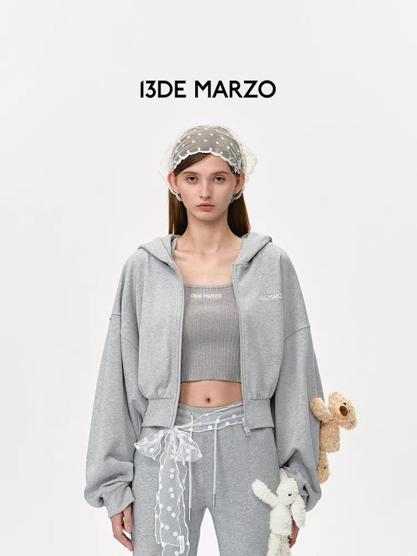 13DE MARZO 24FW 运动短款帽衫