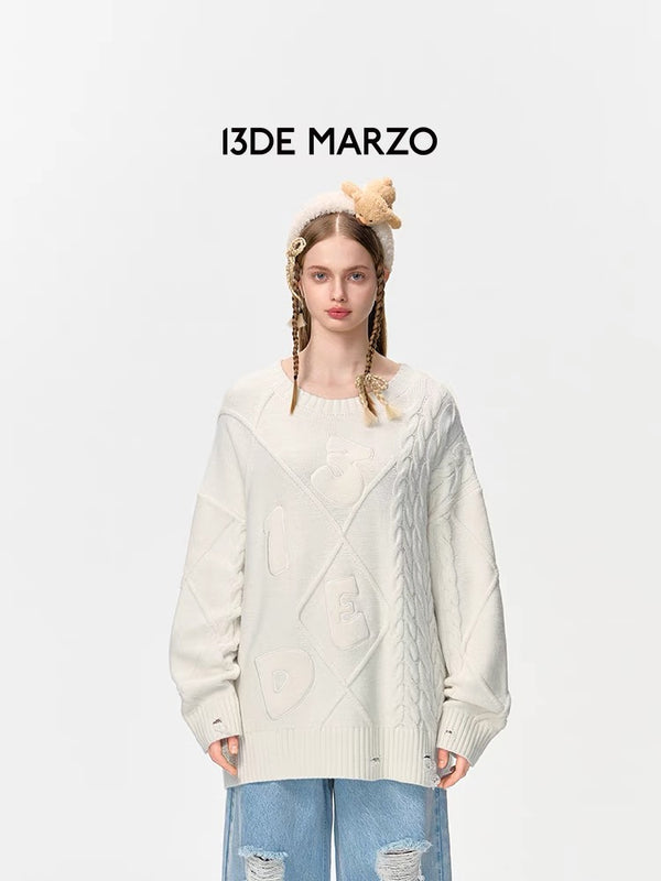 13DE MARZO 24FW 立体Logo玩偶针织衫