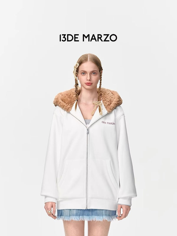 13DE MARZO 24FW 背影熊帽衫外套