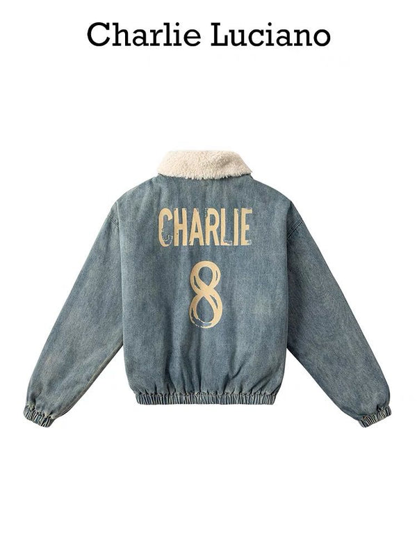 Charlie Luciano 24FW【8周年限定】标识印花牛仔羽绒服