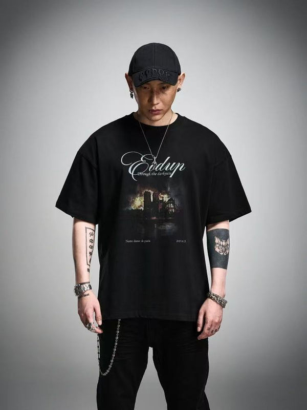 EODUP 25SS 火焰教堂康丽印花短袖