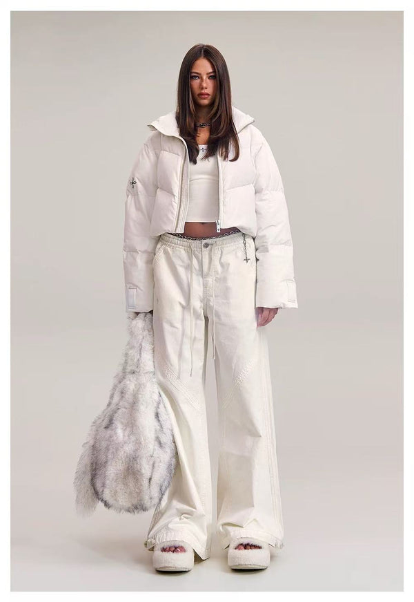 SMFK 25FW 十字雕像荒原狩猎白鸭绒短身羽绒服