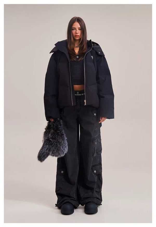 SMFK 25FW 十字雕像荒原狩猎白鸭绒阔身羽绒服